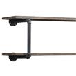 Bowery Hill 2-Tier Wall Rack with Wood & Metal in Oak & Gray