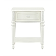 Bowery Hill Transitional 1-Drawer Nightstand in Ivory Pine Wood