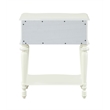 Bowery Hill Transitional 1-Drawer Nightstand in Ivory Pine Wood