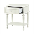 Bowery Hill Transitional 1-Drawer Nightstand in Ivory Pine Wood
