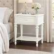 Bowery Hill Transitional 1-Drawer Nightstand in Ivory Pine Wood