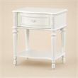 Bowery Hill Transitional 1-Drawer Nightstand in Ivory Pine Wood