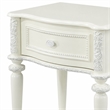 Bowery Hill Transitional 1-Drawer Nightstand in Ivory Pine Wood