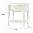 Bowery Hill Transitional 1-Drawer Nightstand in Ivory Pine Wood