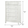 Bowery Hill Transitional Wood 5-Drawer Chest in Ivory Finish