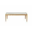 Bowery Hill Square Coffee Table with Frosted Glass and Solid Wood Base