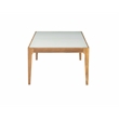 Bowery Hill Square Coffee Table with Frosted Glass and Solid Wood Base