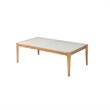 Bowery Hill Square Coffee Table with Frosted Glass and Solid Wood Base