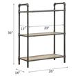Bowery Hill 3-Tier Rectangular Bookshelf in Antique Oak and Sandy Gray