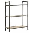 Bowery Hill 3-Tier Rectangular Bookshelf in Antique Oak and Sandy Gray