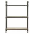 Bowery Hill 3-Tier Rectangular Bookshelf in Antique Oak and Sandy Gray