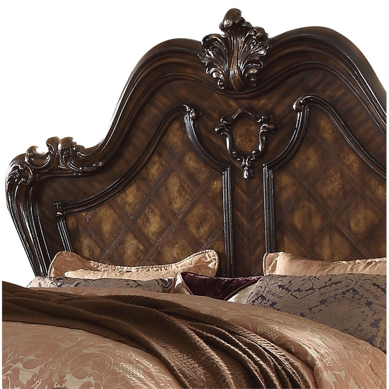 Bowery Hill Arched Wood Queen Panel Bed in Cherry Oak