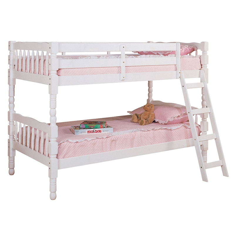 Bowery Hill Wooden Twin/Twin Convertible Bunk Bed in White