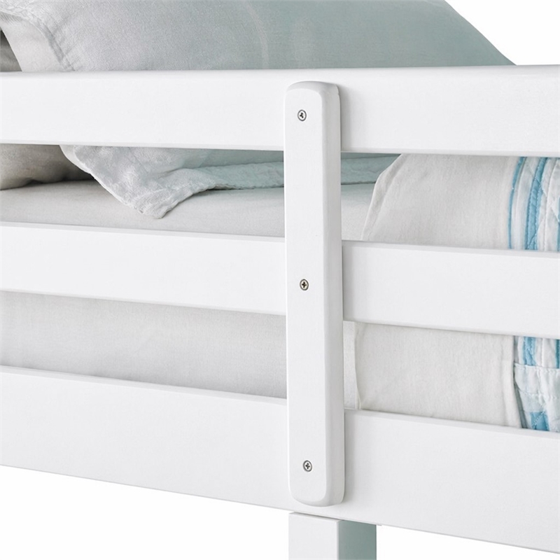 Bowery Hill Wooden Twin/Twin Convertible Bunk Bed in White