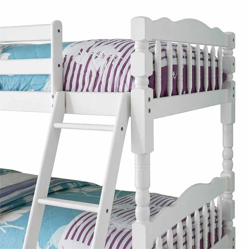 Bowery Hill Wooden Twin/Twin Convertible Bunk Bed in White