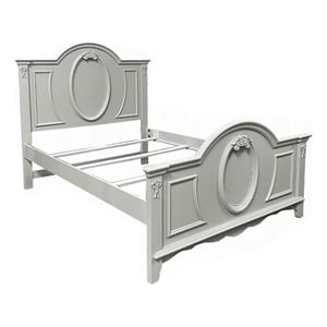 Bowery Hill Transitional Wooden Twin Bed with 2 Drawers in Gray