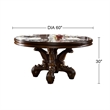 Bowery Hill Round Dining Table with Decorative Base in Cherry Finish