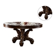 Bowery Hill Round Dining Table with Decorative Base in Cherry Finish