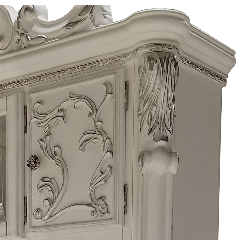 Bowery Hill Wood Frame Computer Desk with Hutch in White
