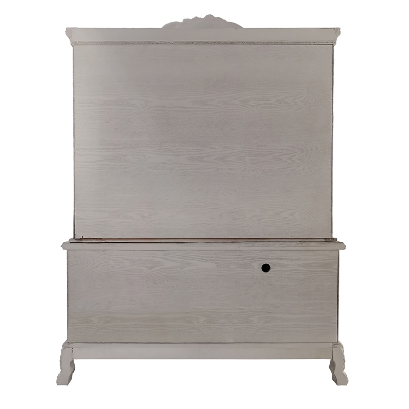 Bowery Hill Wood Frame Computer Desk with Hutch in White