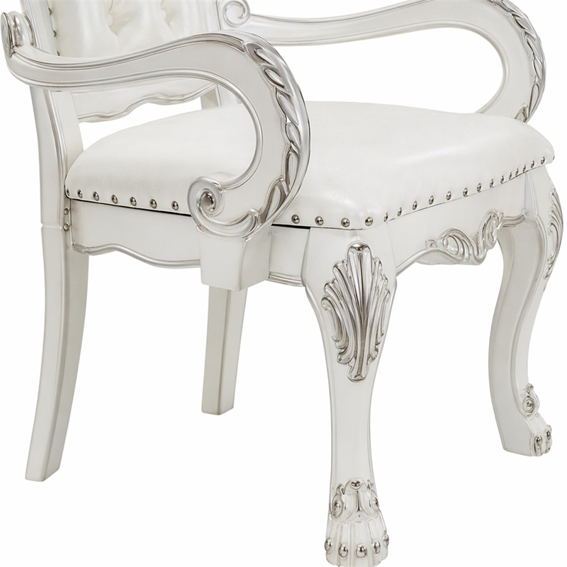 Bowery Hill Executive Office Chair in Synthetic Leather with Bone Finish