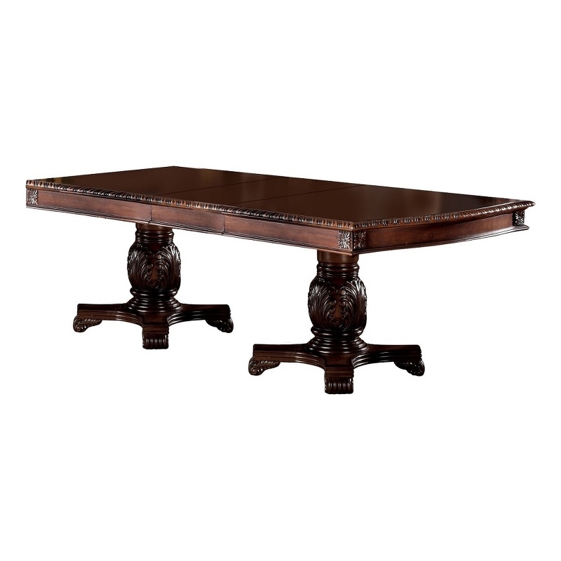 Bowery Hill Rectangular Double Pedestal Dining Table in Cherry