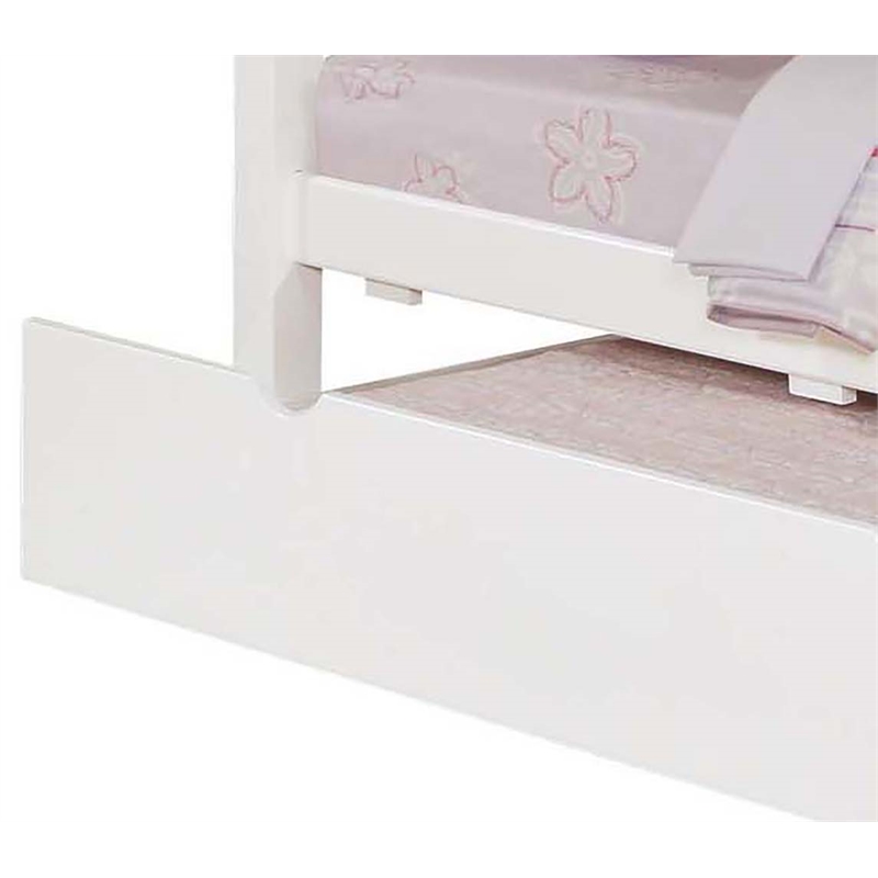Bowery Hill Wood Twin Trundle with Cut-Out Handles in White