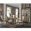 Bowery Hill Antique White Rectangular Double Pedestal Dining Table