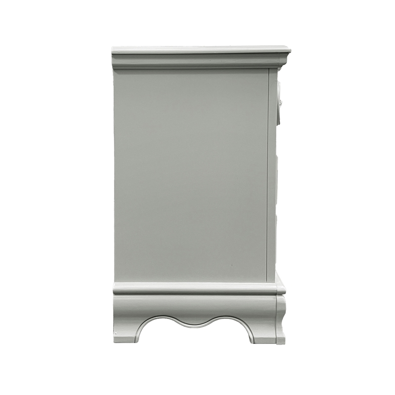 Bowery Hill Gray Wooden Nightstand with 2 Drawers and Felt Lining