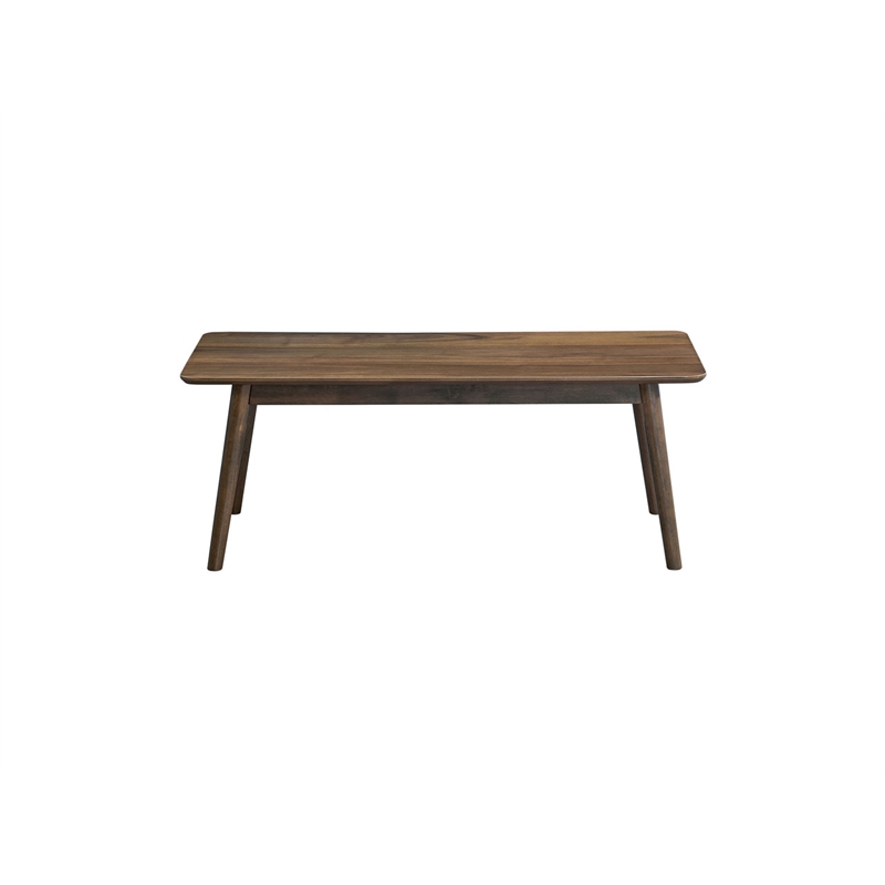 Bowery Hill Lamonte Walnut Coffee Table with Rectangular Top and Tapered Legs