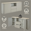 Bowery Hill Contemporary Server with Ceramic Top in Light Gray