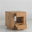 Bowery Hill Contemporary Square End Table with 2 Drawers in Oak