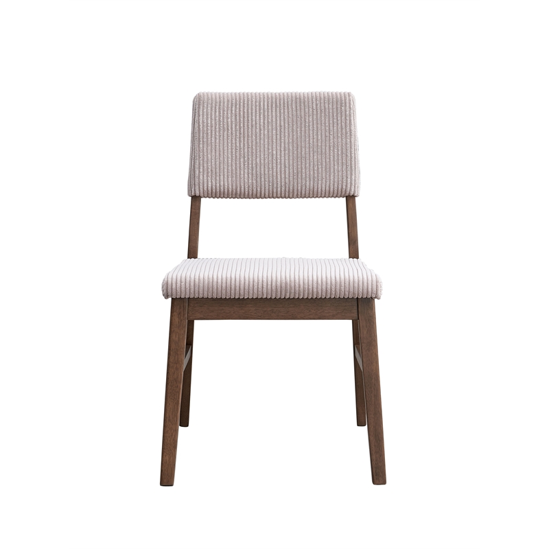 Bowery Hill Walnut Rubberwood Side Chair in Dusty Mauve (Set of 2)