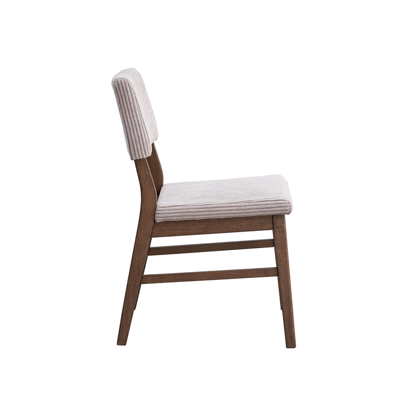 Bowery Hill Walnut Rubberwood Side Chair in Dusty Mauve (Set of 2)