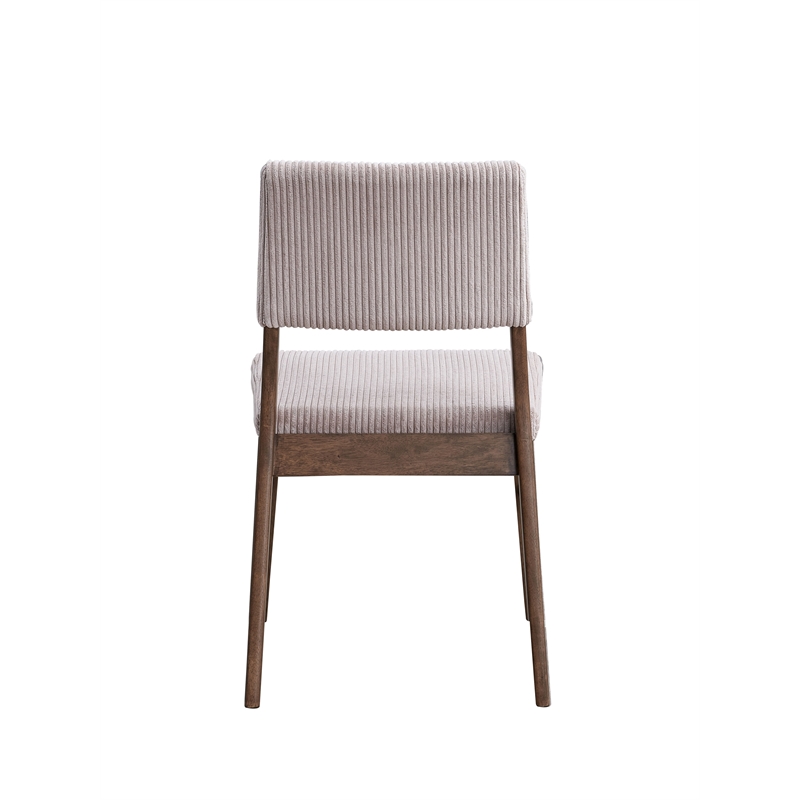 Bowery Hill Walnut Rubberwood Side Chair in Dusty Mauve (Set of 2)