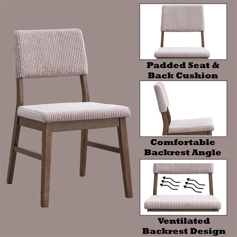 Bowery Hill Walnut Rubberwood Side Chair in Dusty Mauve (Set of 2)