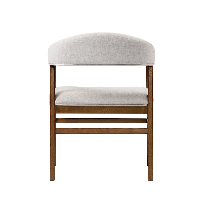 Bowery Hill Upholstered Side Chair Set of 2 in Rubberwood Dark Walnut