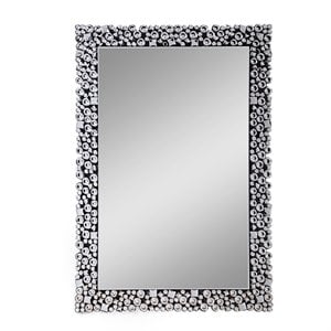 Bowery Hill Rectangular Mirrored Wall Decor with Faux Gem Frame