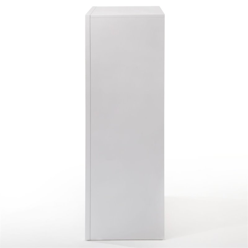 Bowery Hill 5-Drawer Wood Chest in White with Beveled Drawer Faces