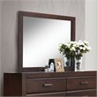 Bowery Hill Rectangular Bedroom Mirror with Wooden Frame in Walnut