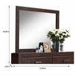 Bowery Hill Rectangular Bedroom Mirror with Wooden Frame in Walnut