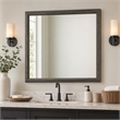 Bowery Hill Rectangular Wooden Frame Bedroom Mirror in Weathered Gray