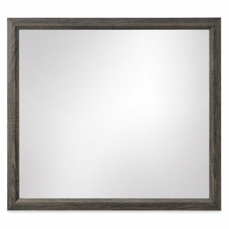 Bowery Hill Rectangular Wooden Frame Bedroom Mirror in Weathered Gray