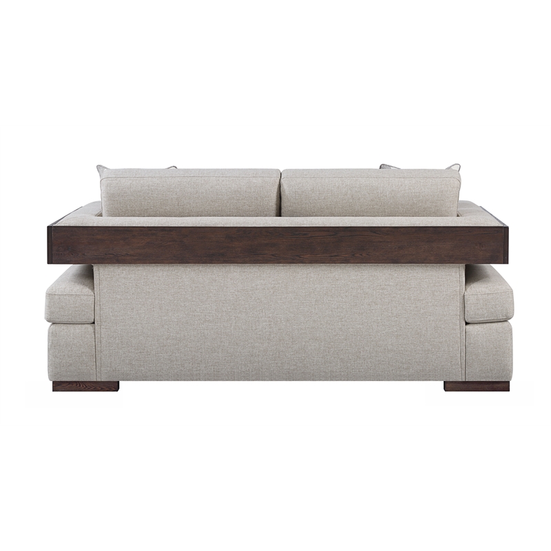 Bowery Hill Niamey Loveseat with 2 Accent Pillows in Fabric Finish