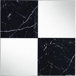 Bowery Hill Square Wall Accent Mirror in Mirrored Faux Marble Finish