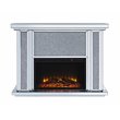 Bowery Hill Fireplace with Mirrored Design and Faux Stones Inserts