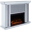 Bowery Hill Fireplace with Mirrored Design and Faux Stones Inserts