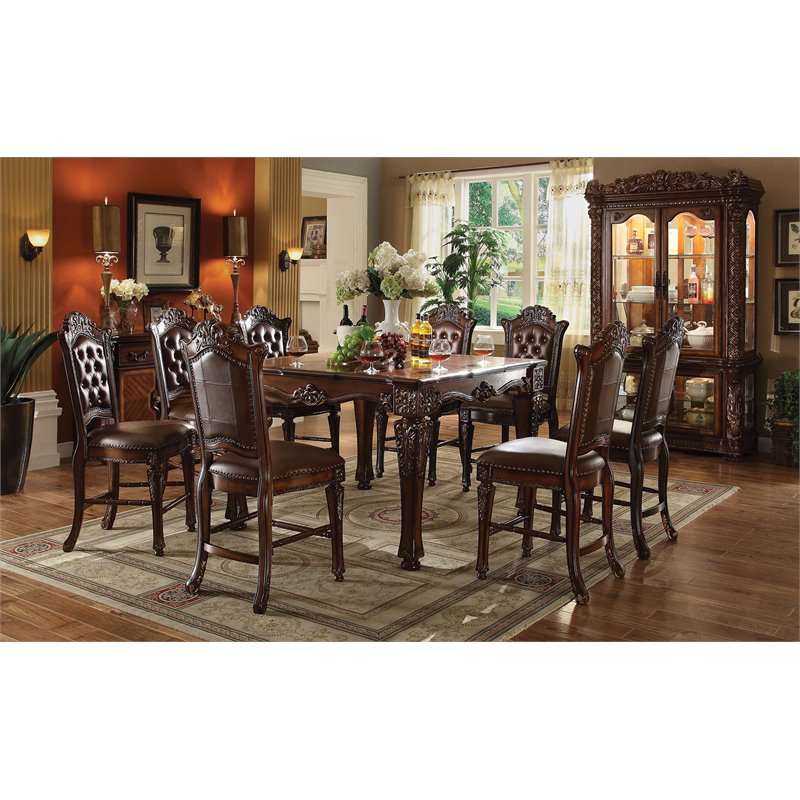 Bowery Hill Wooden Counter Height Table in Cherry Finish