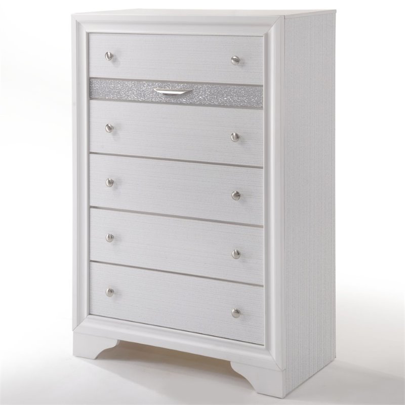 Bowery Hill 6-Drawer Bedroom Chest in White Wood Finish