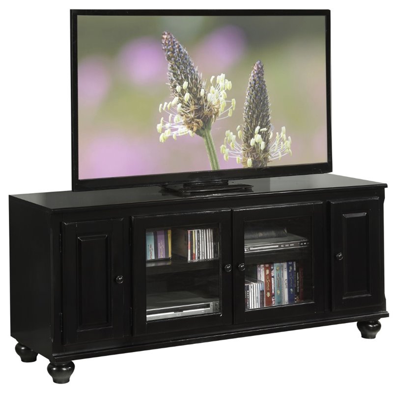 Bowery Hill 4-Door Wooden TV Stand for TVs up to 59 Inches in Black